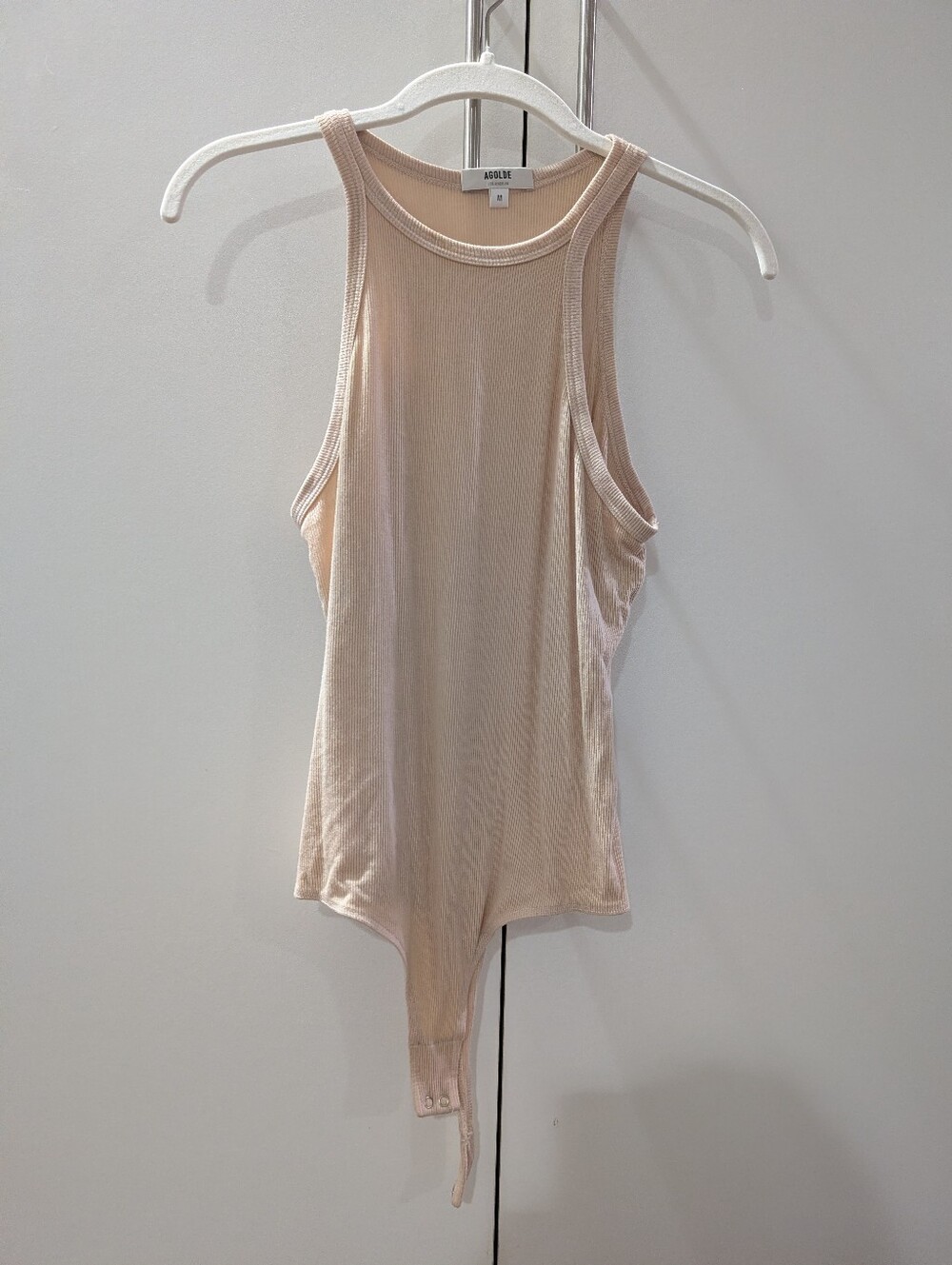 Beige Ribbed Bodysuit